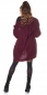 Preview: Weicher Grobstrick-Cardigan mit Taschen - bordeaux