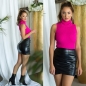Preview: Ärmelloser Rollkragen-Pullover in pink