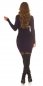Preview: Rippstrick Minikleid mit Rollkragen - marine
