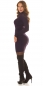 Preview: Rippstrick Minikleid mit Rollkragen - marine