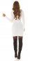 Preview: Rippstrick Minikleid mit Rollkragen - weiß