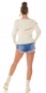 Preview: Modernes 2er Set Rippstrick Cardigan und Top in beige