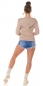 Preview: Modernes 2er Set Rippstrick Cardigan und Top in cappuccino