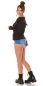 Preview: Modernes 2er Set Rippstrick Cardigan und Top in schwarz