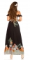 Preview: Modisches Maxi-Kleid mit Blümchenprint-Verzierung - schwarz