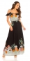 Preview: Modisches Maxi-Kleid mit Blümchenprint-Verzierung - schwarz