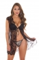 Preview: Verführerisches Negligee Dessous-Set aus feiner Spitze - schwarz