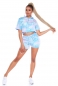 Preview: Batik Freizeit Set aus Crop-Top mit Shorts - multicolor/türkis