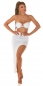 Preview: Sexy Set aus Bandeau-Top und Rock mit Zierschnallen - weiß