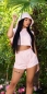 Preview: Sexy Set aus Kapuzen-Shirt und Shorts in rosa
