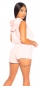 Preview: Sexy Set aus Kapuzen-Shirt und Shorts in rosa