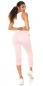 Preview: Moderne Jogginghose mit Schrift-Print in rosa