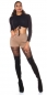Preview: Feinstrumpfhose mit sexy Schleifen-Muster - schwarz