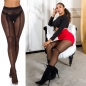 Preview: Sexy Strumpfhose im Overknee Look - schwarz