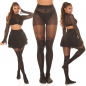 Preview: Feinstrumpfhose im Overknee Straps Look - schwarz