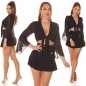 Preview: Sexy Crop Bluse zum knoten in schwarz