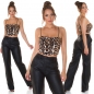 Preview: Kurz geschnittenes Crop Top mit Soft-Cups in leo beige