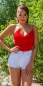 Preview: Sexy One-Shoulder-Top mit Wasserfall-Ausschnitt - rot