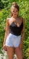 Preview: Sexy One-Shoulder-Top mit Wasserfall-Ausschnitt - schwarz