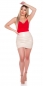 Preview: Figurbetontes Neckholder-Top mit Wasserfall-Ausschnitt - rot