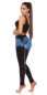 Preview: Sexy bauchfreies One Shoulder Top im Wetlook - schwarz