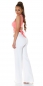 Preview: Sexy Crop-Top mit Schmuckring und Bindebändchen - coral