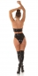 Preview: Sexy bauchfreies Bandeau-Top im Wetlook - schwarz