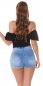 Preview: Süsses Sommer Carmentop mit Soft Cups in schwarz