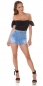 Preview: Süsses Sommer Carmentop mit Soft Cups in schwarz