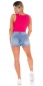 Preview: Bauchfreies Ripp-Top mit sexy Cutout - pink