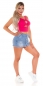 Preview: Bauchfreies Ripp-Top mit sexy Cutout - pink
