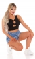 Preview: Bauchfreies Ripp-Top mit sexy Cutout - schwarz