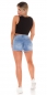 Preview: Bauchfreies Ripp-Top mit sexy Cutout - schwarz