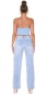 Preview: Sexy Träger- Stretch- Top mit Cutouts und Softcups - babyblau