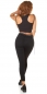 Preview: Ärmelloses Crop-Top im 2in1 Look mit sexy Cutout und Soft Cups - schwarz