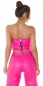 Preview: Bauchfreies Bandeau-Top im Leder-Look - pink