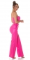 Preview: Bauchfreies Bandeau-Top im Leder-Look - pink