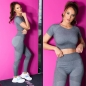 Preview: 2-tlg. Fitness-Set mit Shape Effekt - dunkelgrau