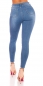 Preview: Moderne High Waist Jeans im Used-Look - blue washed