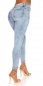 Preview: High Waist Push Up Jeans im aktuellen Wasch-Effekten - light blue