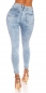 Preview: High Waist Push Up Jeans im aktuellen Wasch-Effekten - light blue