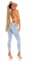 Preview: High Waist Push Up Jeans im aktuellen Wasch-Effekten - light blue
