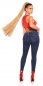 Preview: High Waist Skinny-Jeans im Crinkle-Parteien - blue washed