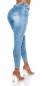 Preview: High Waist Jeans im modischen Used-Look - blue washed
