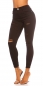 Preview: High Waist Skinny-Jeans im modischen destroyed Look - schwarz