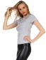 Preview: Figurbetontes Shirt mit Schulter Cut Out und Nieten-Verzierungen - stone
