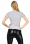 Preview: Figurbetontes Shirt mit Schulter Cut Out und Nieten-Verzierungen - stone