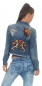 Preview: Vintage Jeansjacke mit Stickerei-Patches - blue washed