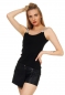 Preview: Elegantes Top mit funkelnden Strass-Träger - schwarz