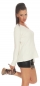 Preview: Oversize Strickpullover mit V-Auschnitt in cremeweiß